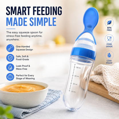Zariva SpoonFlow™ — Premium Soft Silicone Baby Feeder
