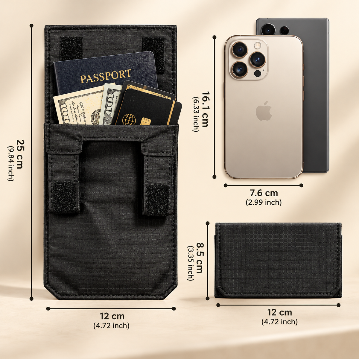 ZARIVA SafeTuck™ – Hidden Travel Wallet