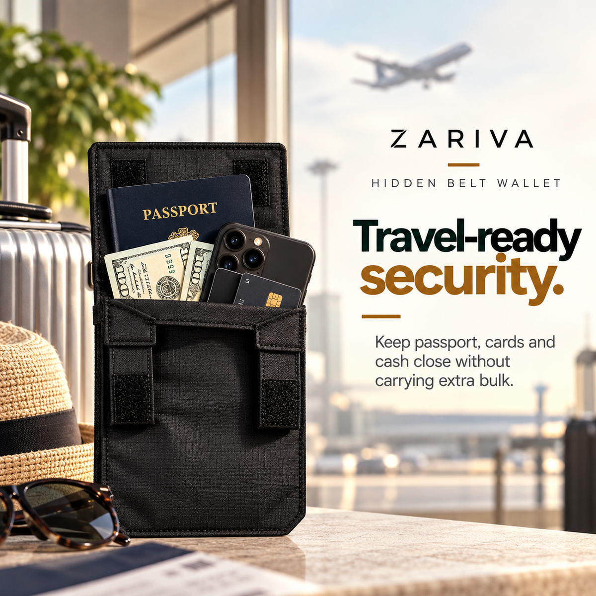 ZARIVA SafeTuck™ – Hidden Travel Wallet