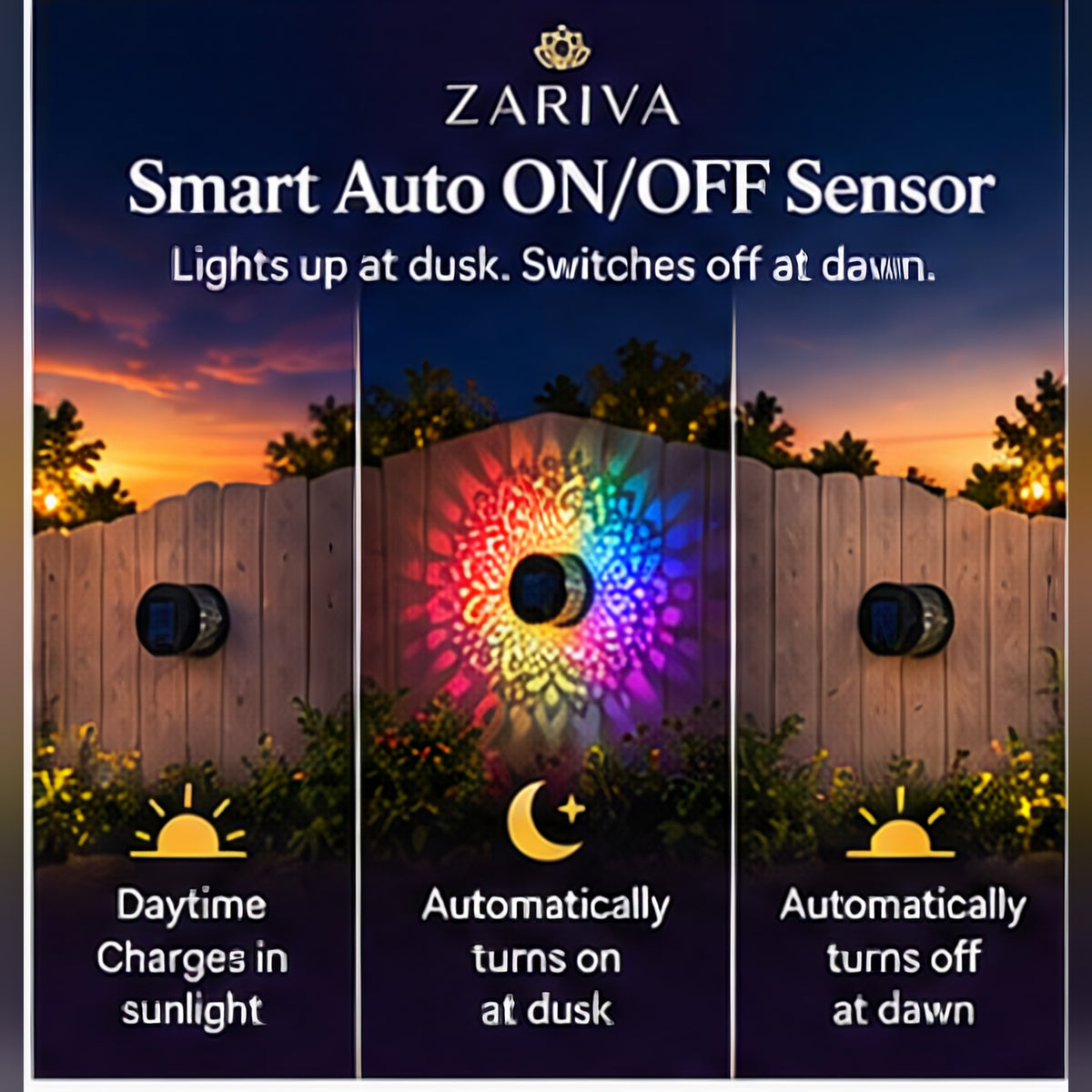 Zariva Solar Mandala™ – Decorative Wall Light